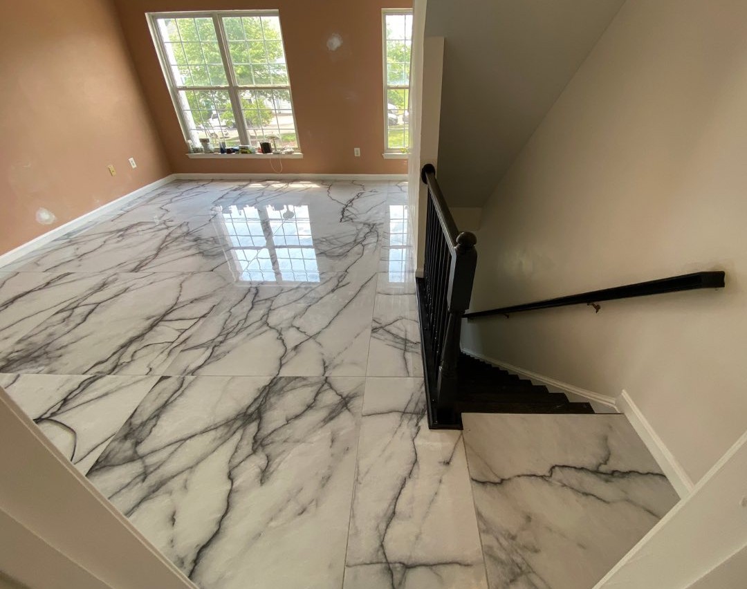 Marble flooring installation