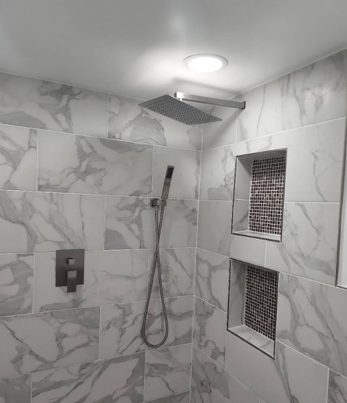 Custom shower tile detail work